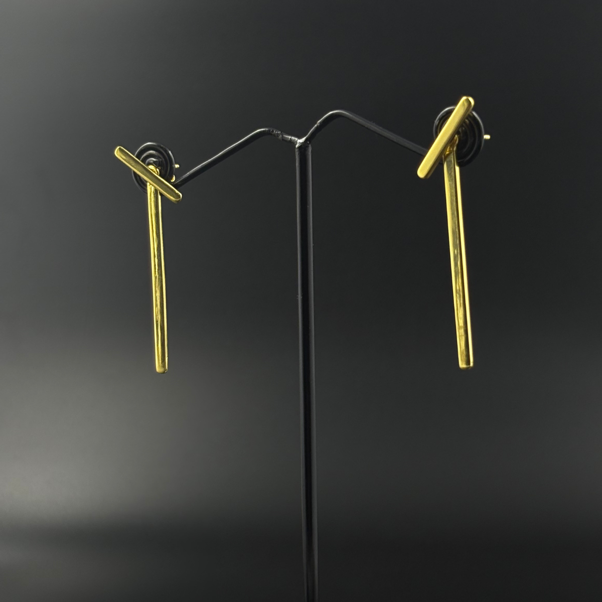 Chic Gold Bar Drop Earrings | 925 Silver