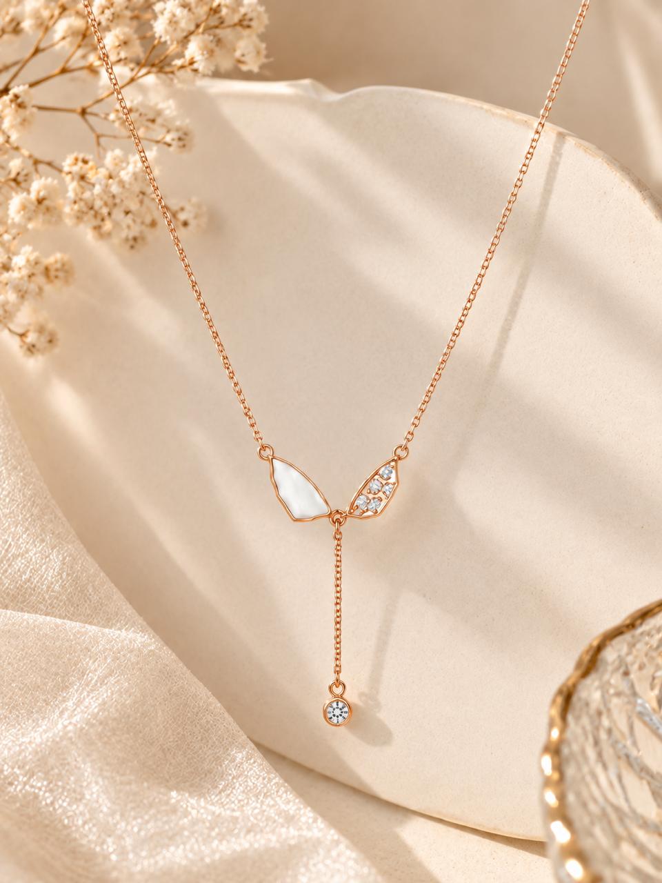Elara V-Shaped Drop Necklace