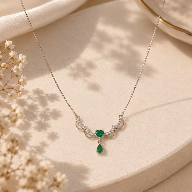 Emerald Teardrop Necklace