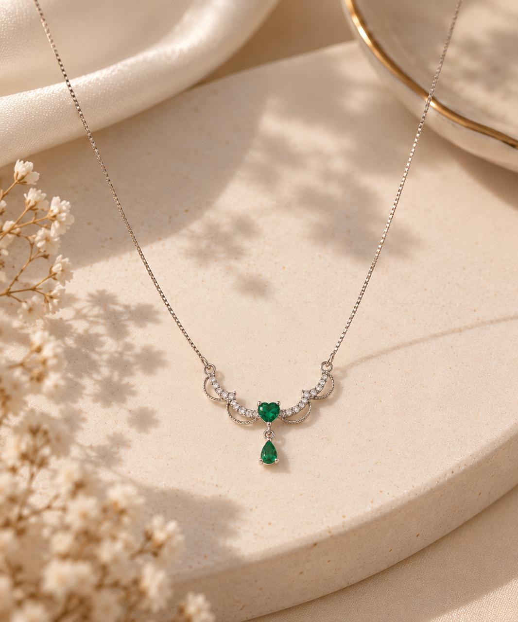 Emerald Teardrop Necklace