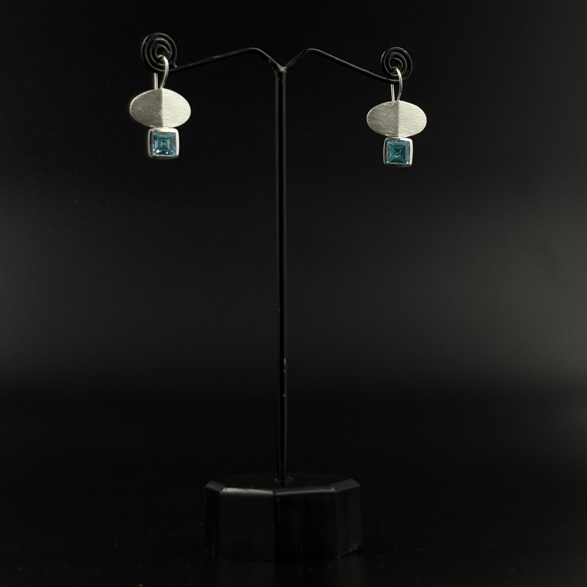 Ocean Blue Silver Danglers | 925 Silver