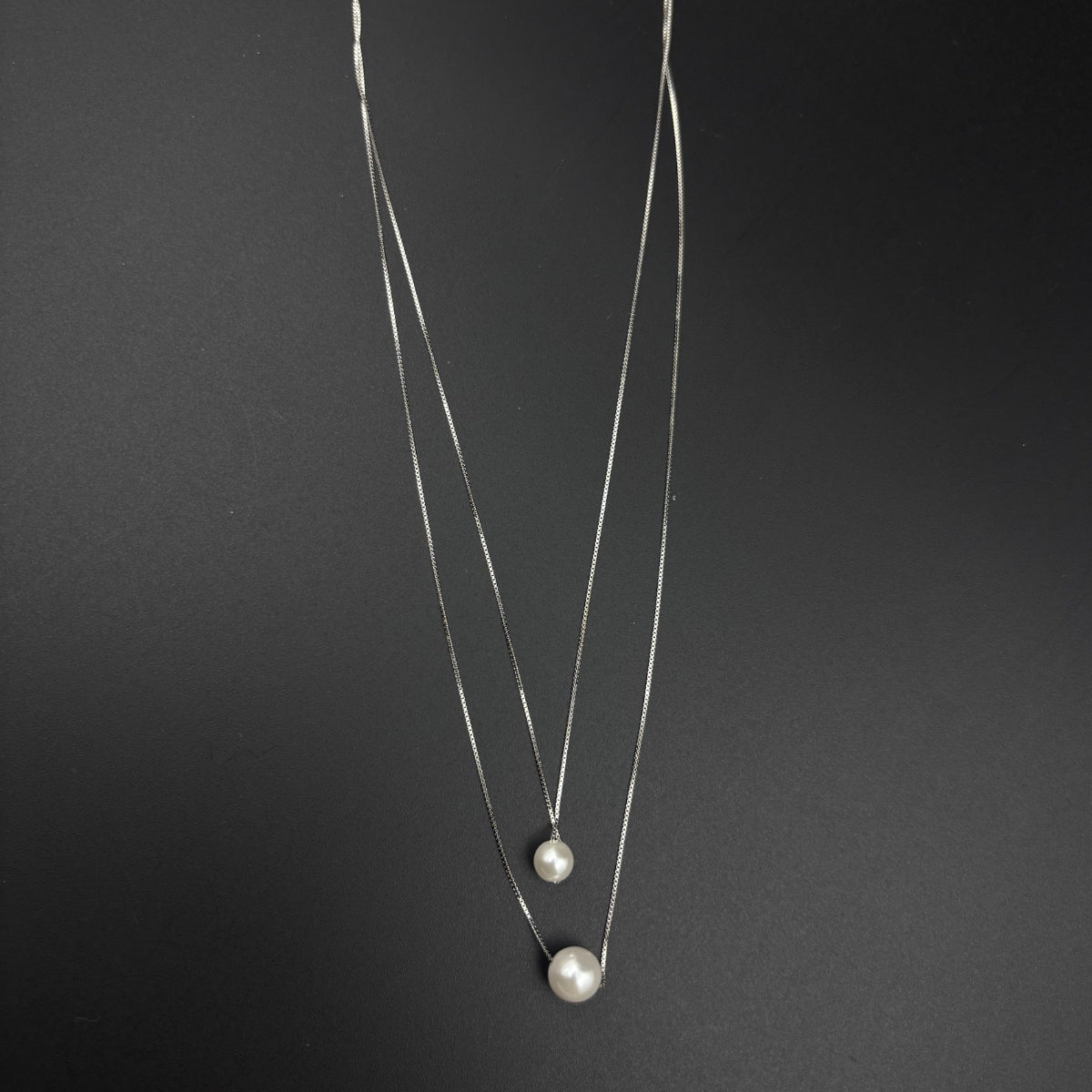 Twin Glow Pearl Necklace | 925 Silver