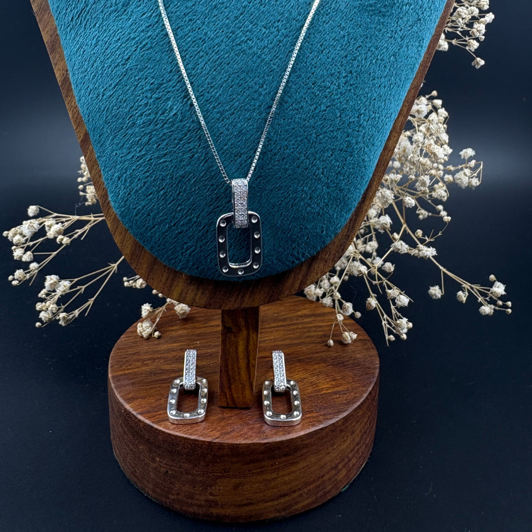 Urban Link Pendant & Earrings | 925 Silver