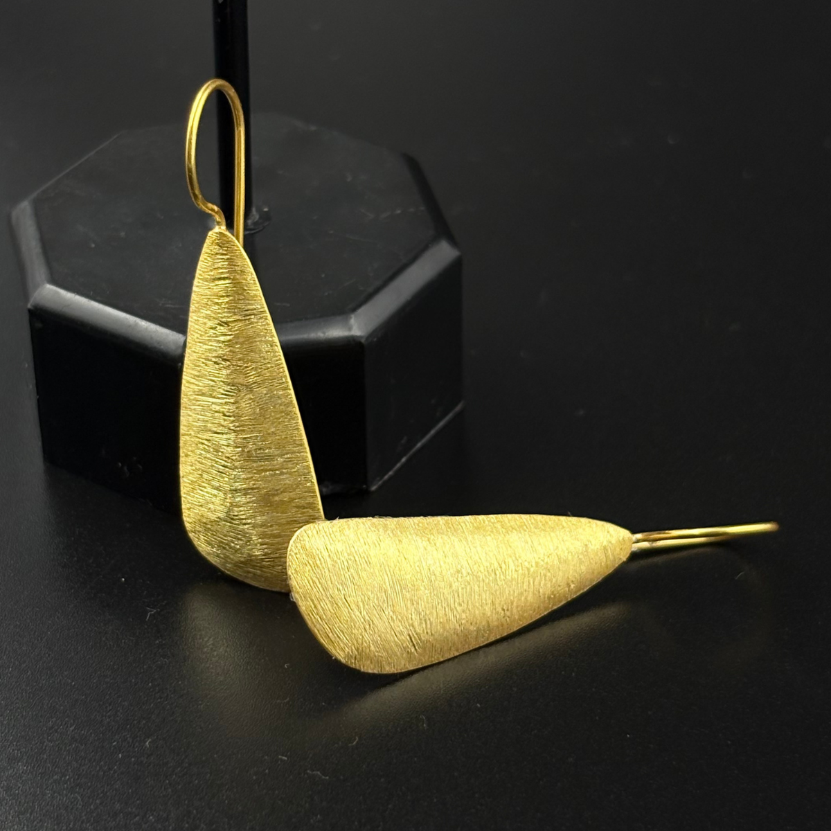 Gold Matte Teardrop Earrings | 925 Silver