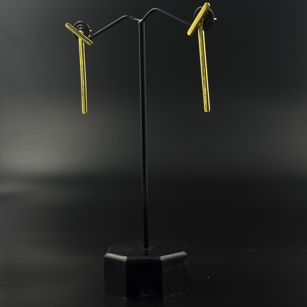 Chic Gold Bar Drop Earrings | 925 Silver