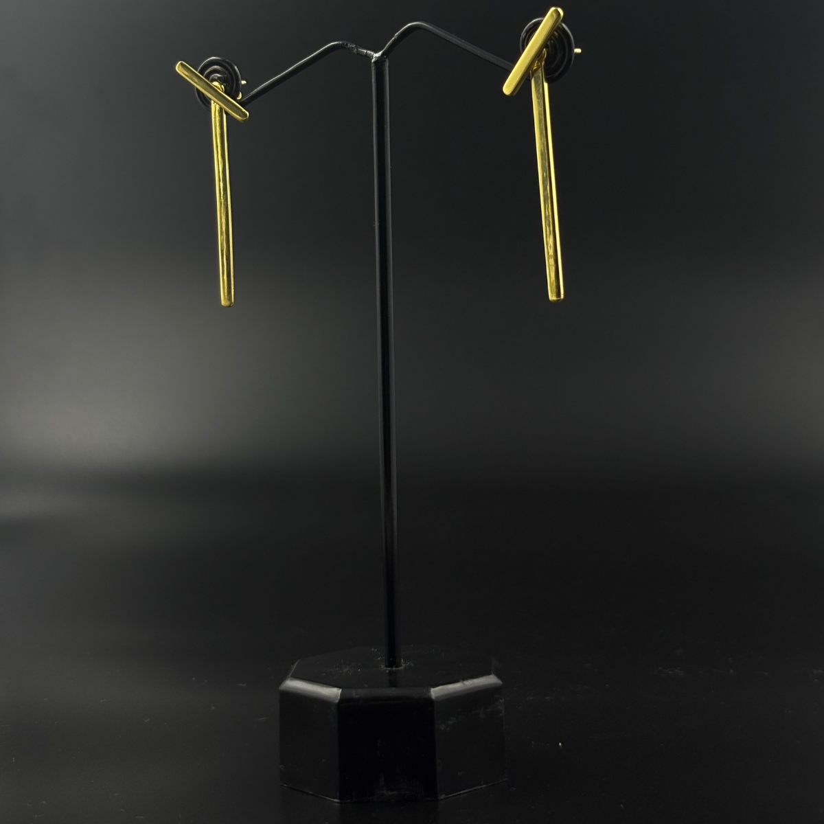 Chic Gold Bar Drop Earrings | 925 Silver