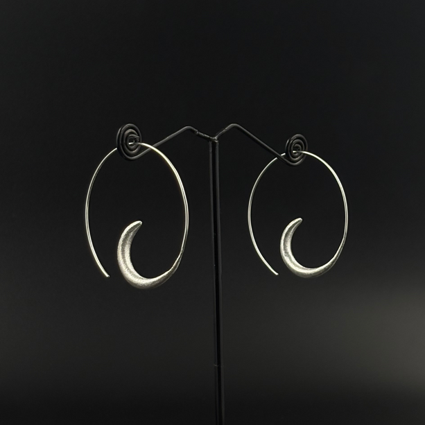 boho crescent hoops | 925 Silver