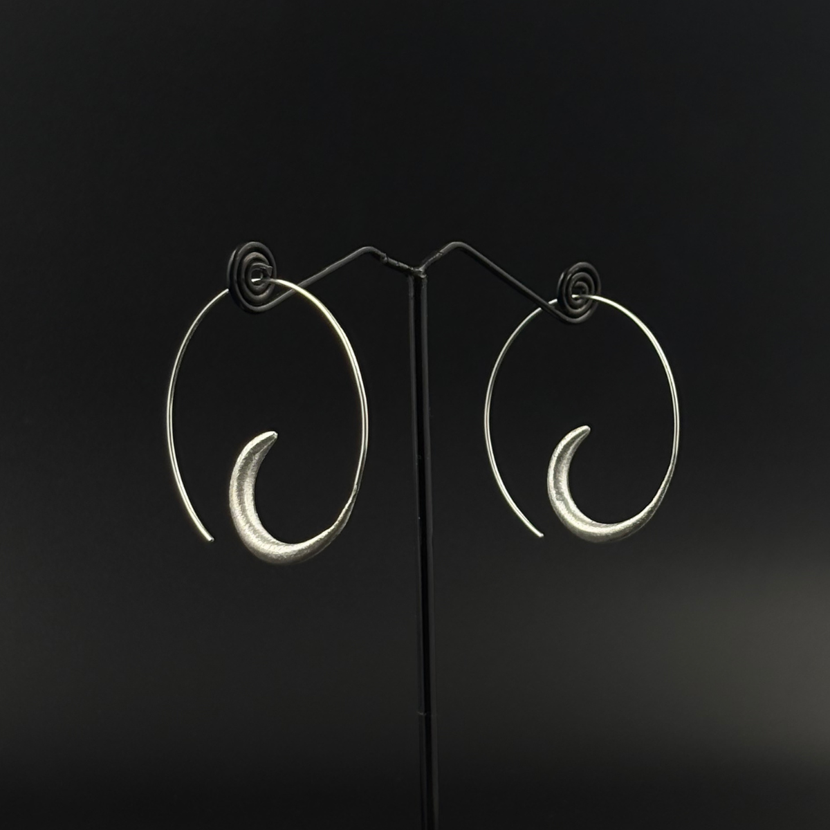 boho crescent hoops | 925 Silver