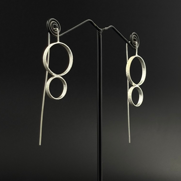 Silver Geo Threader Earrings | 925 Silver