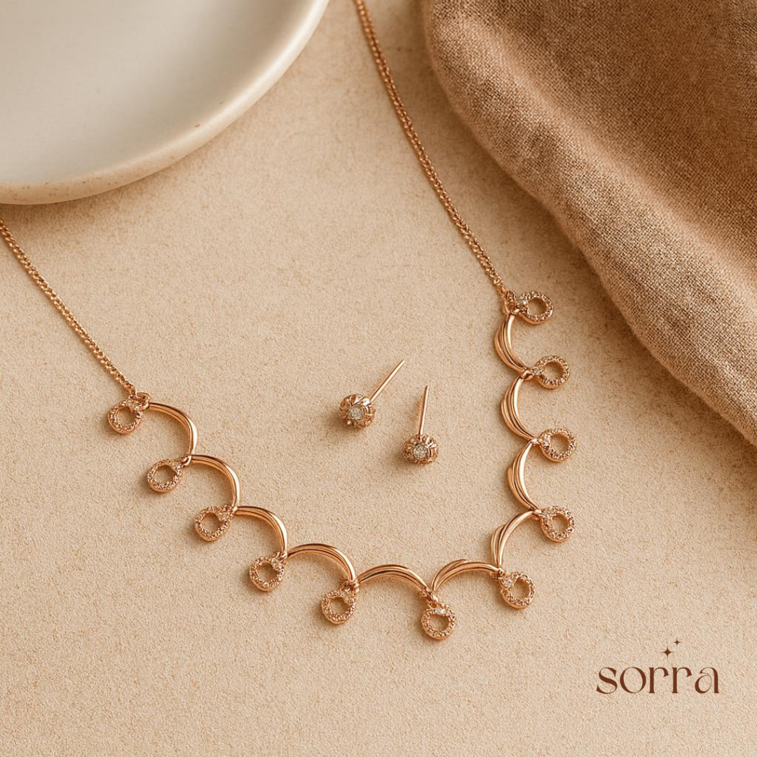 Rose Gold Swirl Necklace | 925 Silver