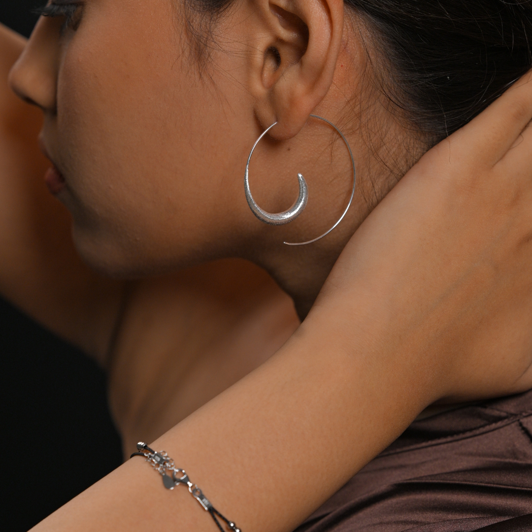 boho crescent hoops | 925 Silver