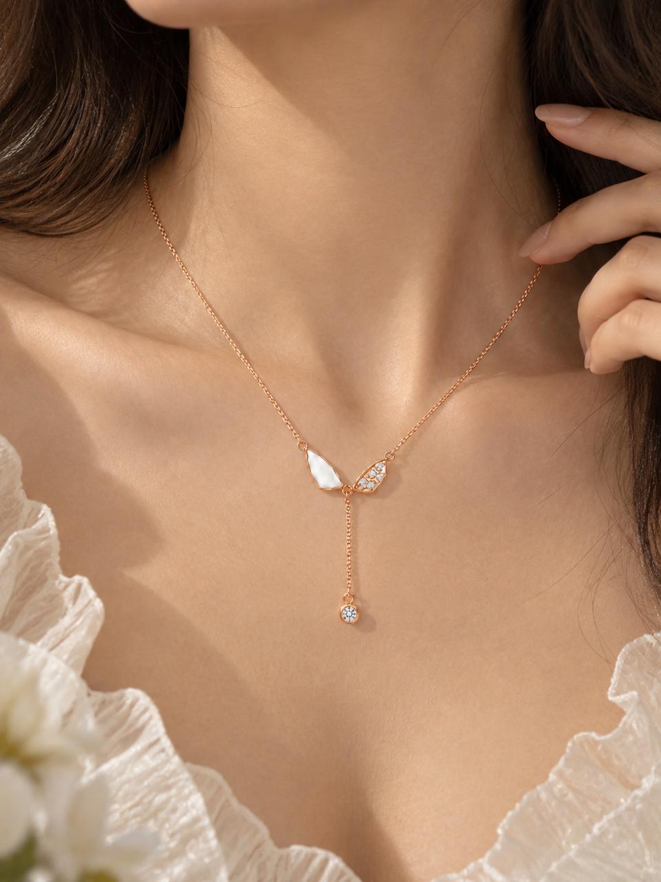 Elara V-Shaped Drop Necklace