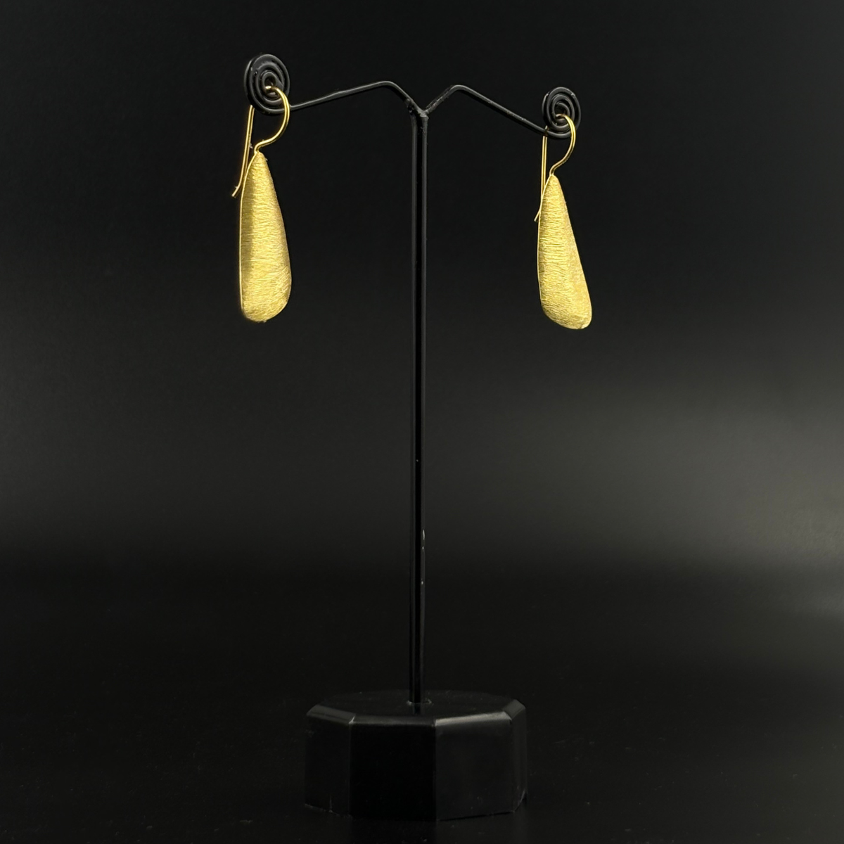 Gold Matte Teardrop Earrings | 925 Silver