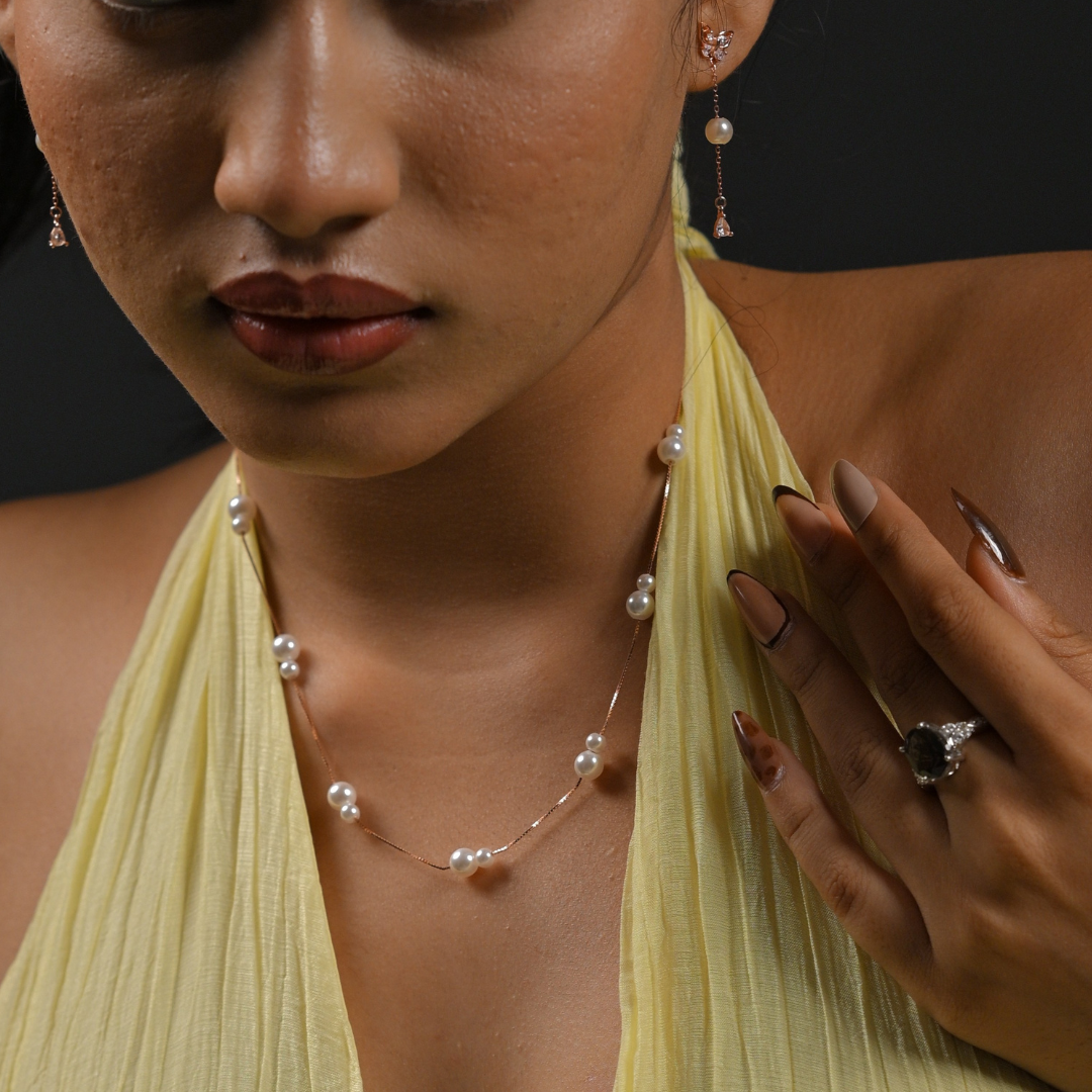 Blush Whisper Rose Drop Earrings | 925 Silver
