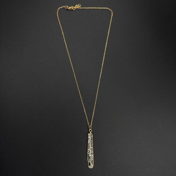 Crystal Beam Gold Pendant | 925 Silver