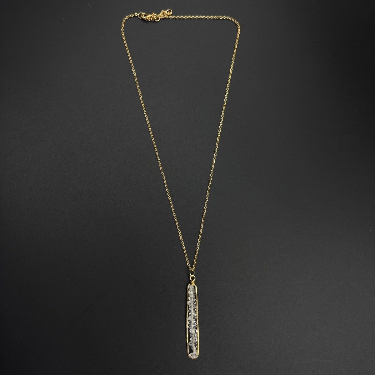 Crystal Beam Gold Pendant | 925 Silver