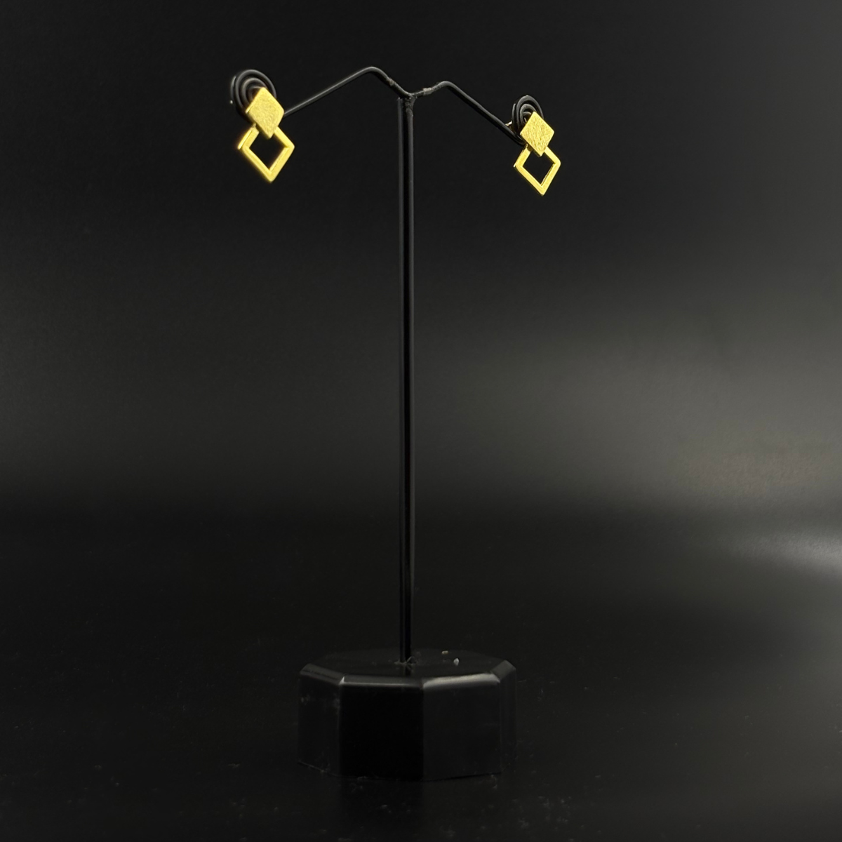 Bold Gold Square Danglers | 925 Silver