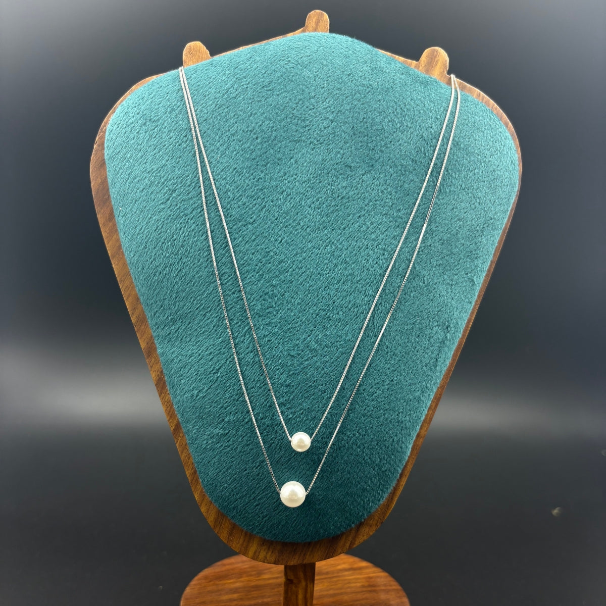 Twin Glow Pearl Necklace | 925 Silver