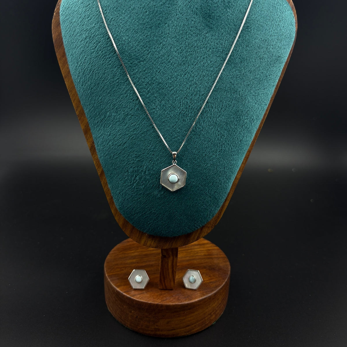 Aqua Hexa Silver Set | 925 Silver