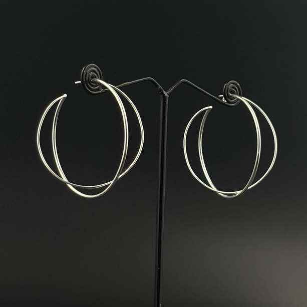 Double Hoop Statement Earrings | 925 Silver