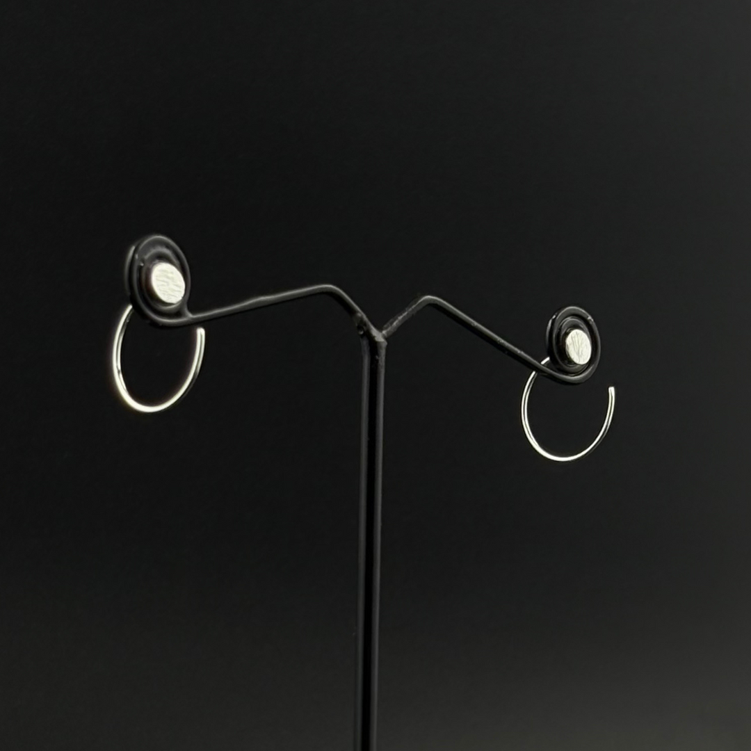 Silver Disc Mini Hoop Earrings | 925 Silver