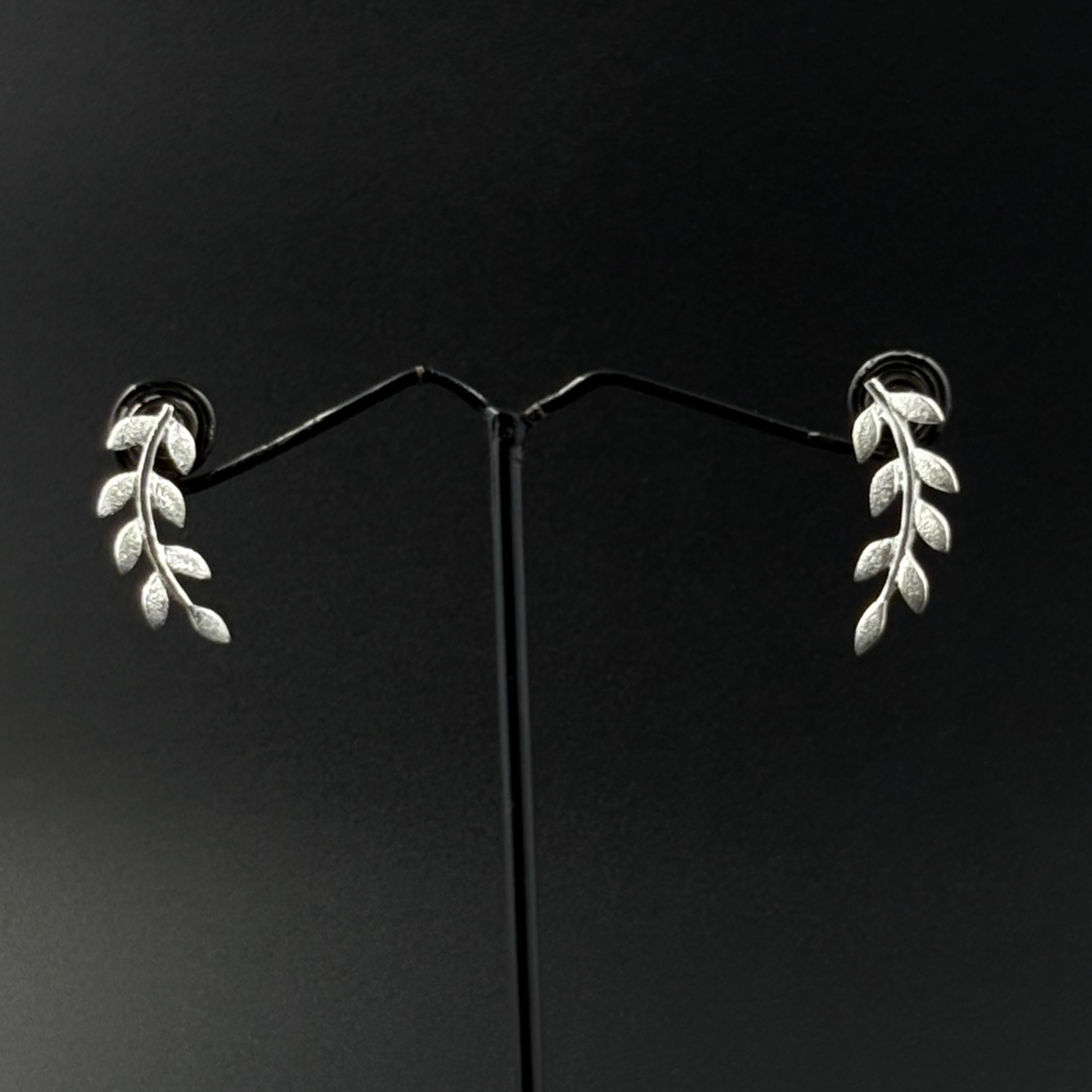 Silver Leaf Ear Climber Earrings | 925 Silver