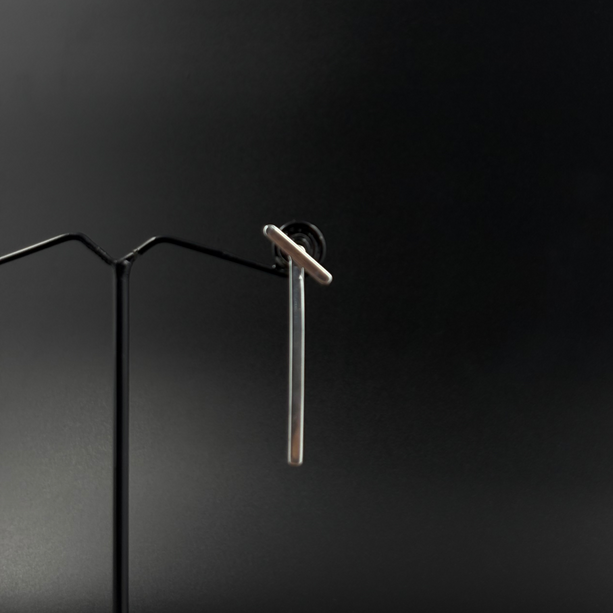 Minimal Silver Bar Drop Earrings | 925 Silver