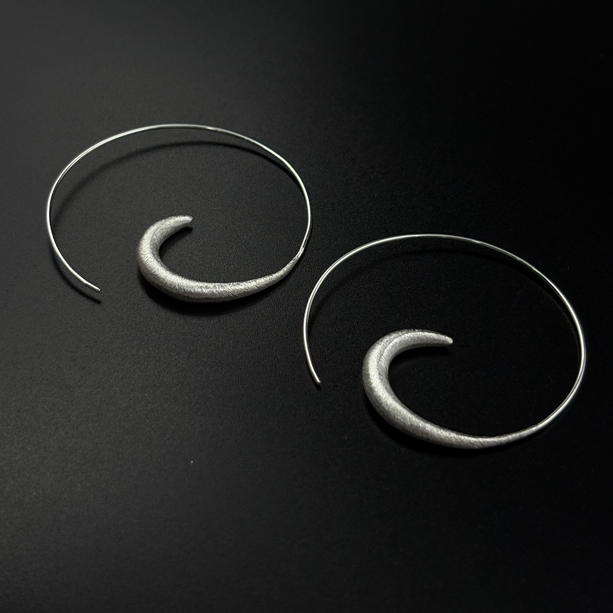 boho crescent hoops | 925 Silver