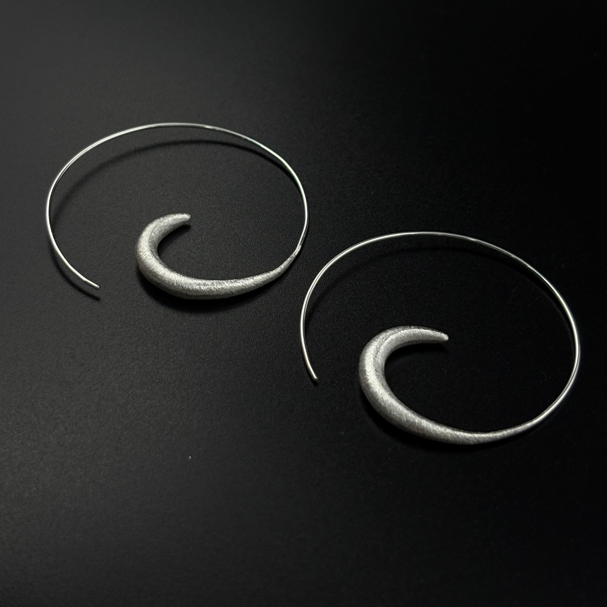 boho crescent hoops | 925 Silver