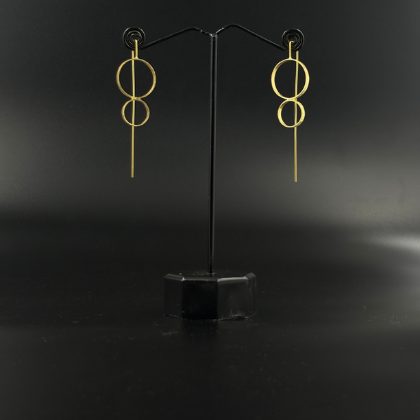 Golden Geo Threader Earrings | 925 Silver