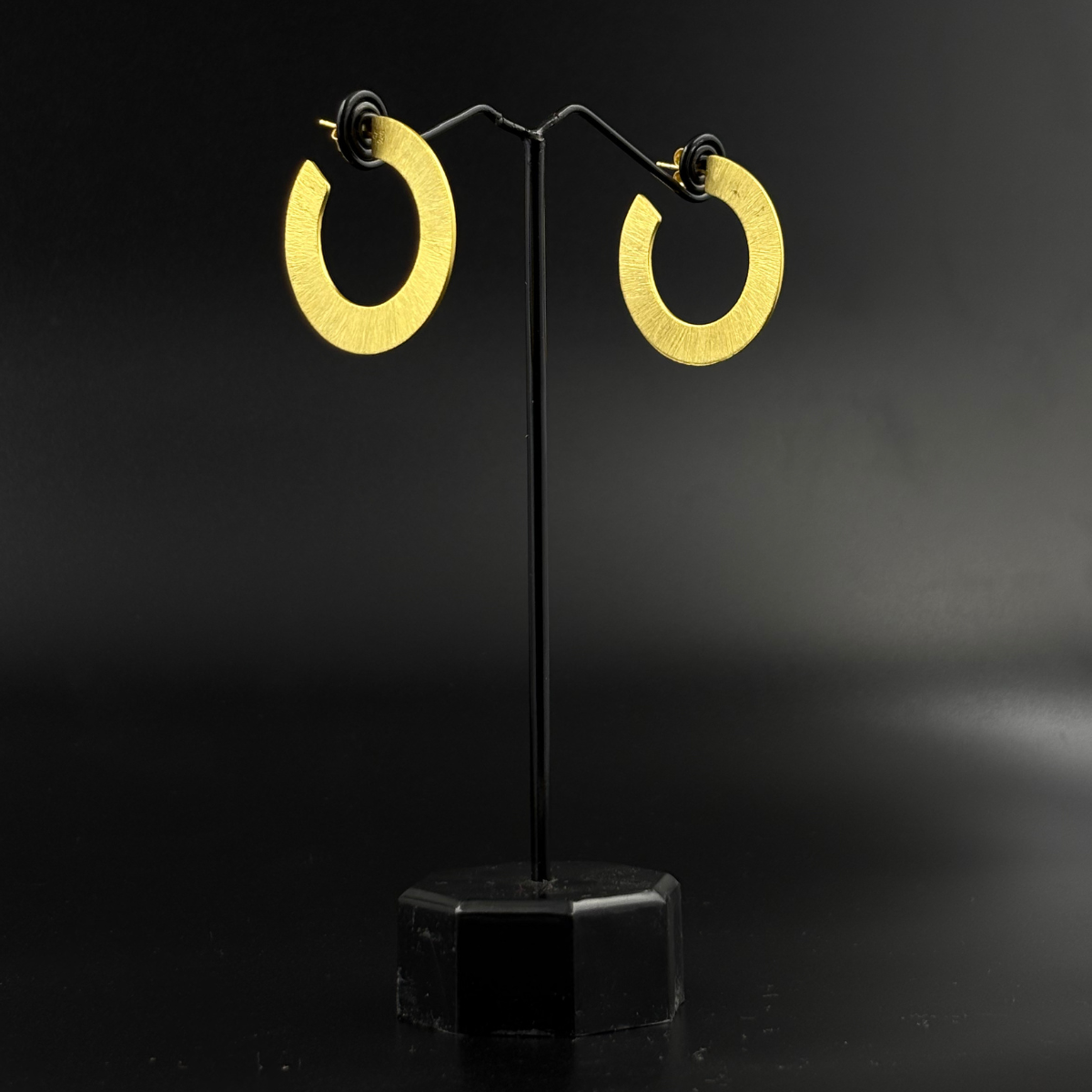 Textured Gold Hoop Earrings | 925 Silver