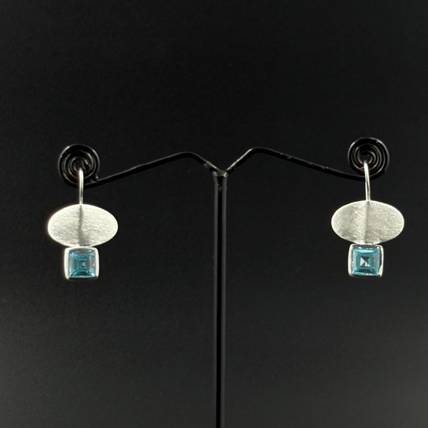 Ocean Blue Silver Danglers | 925 Silver