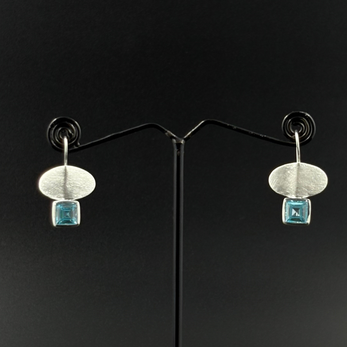 Ocean Blue Silver Danglers | 925 Silver