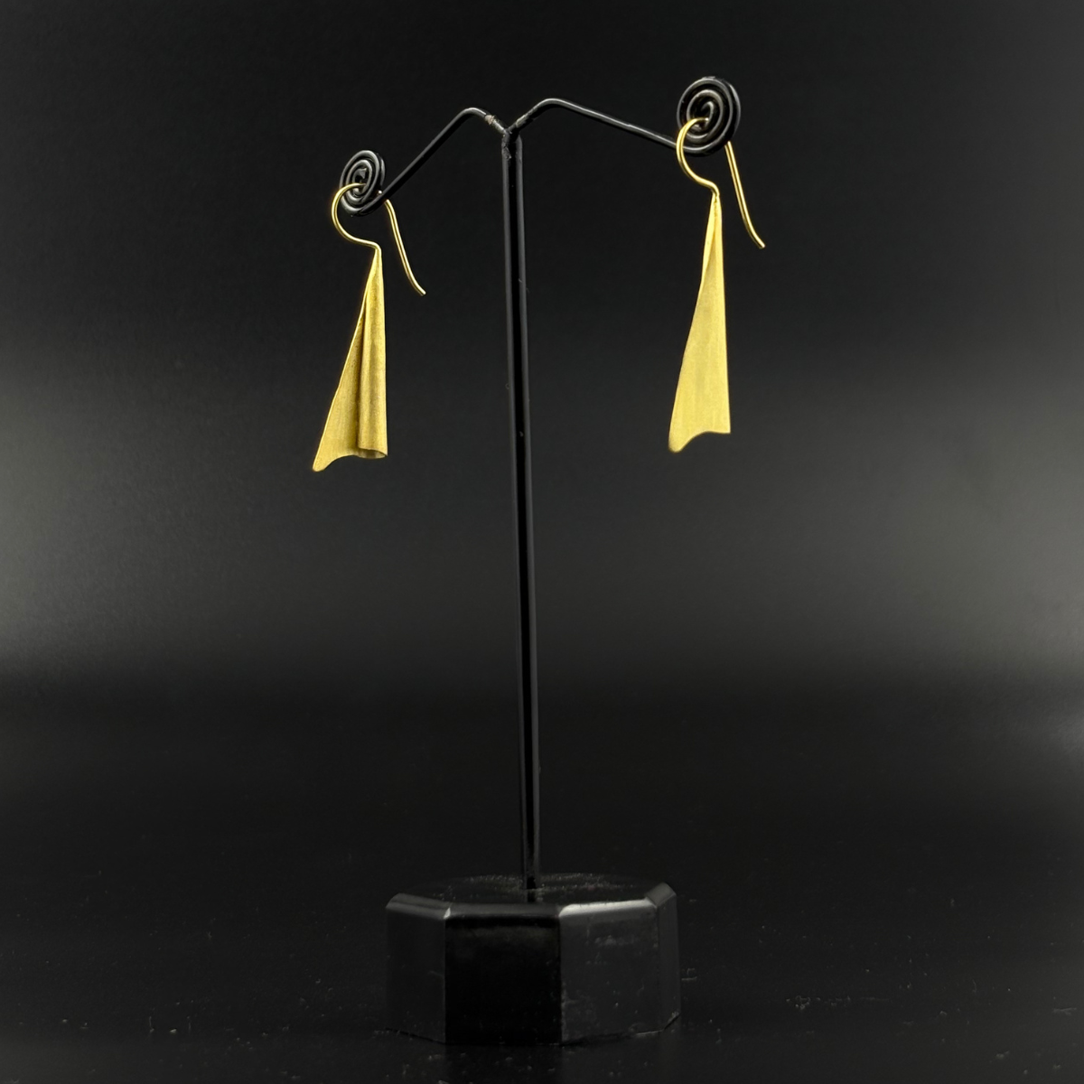 Golden Bell Curve Earrings | 925 Silver