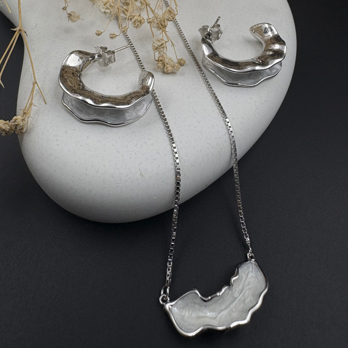 Ripple Edge 925 Silver Set | 925 Silver