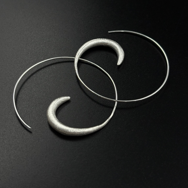 boho crescent hoops | 925 Silver