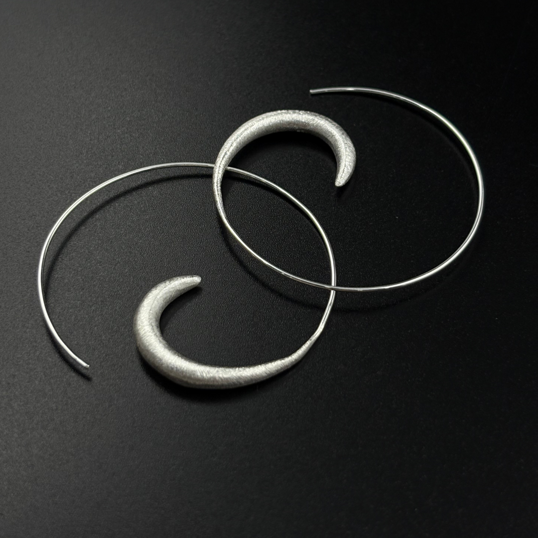 boho crescent hoops | 925 Silver