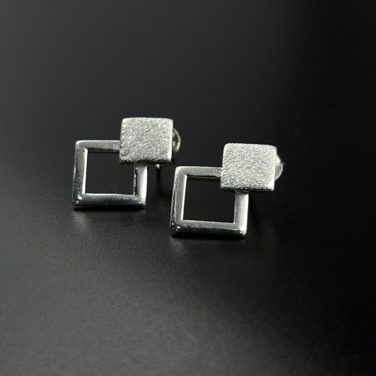 Twist Square Silver Earrings | 925 Silver