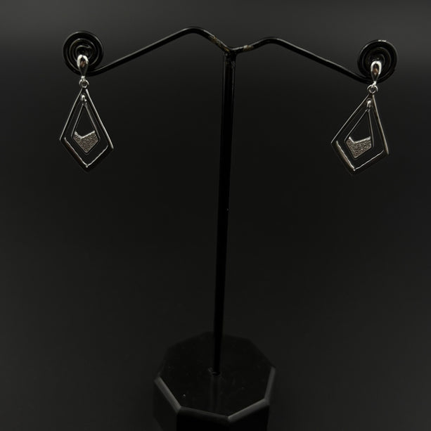 GeoFrame Sparkle Earrings | 925 Silver