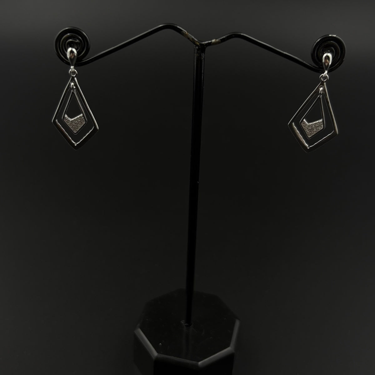 GeoFrame Sparkle Earrings | 925 Silver