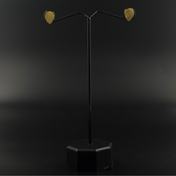 Golden Drop Stud Earrings | 925 Silver