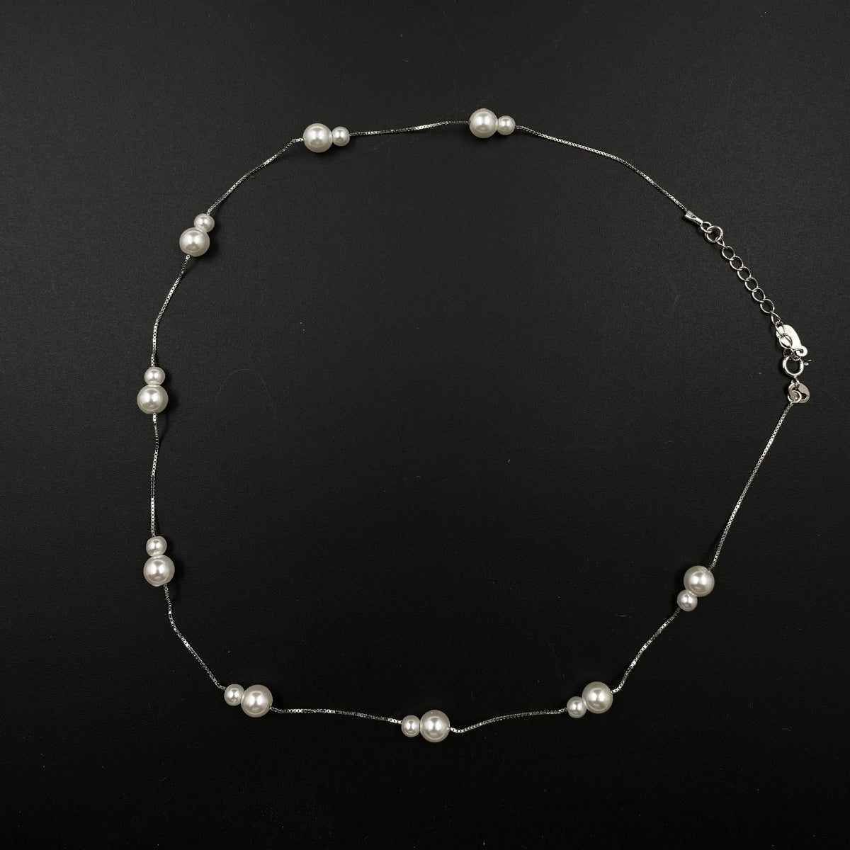 Lustre Line Delicate Pearl Necklace | 925 Silver