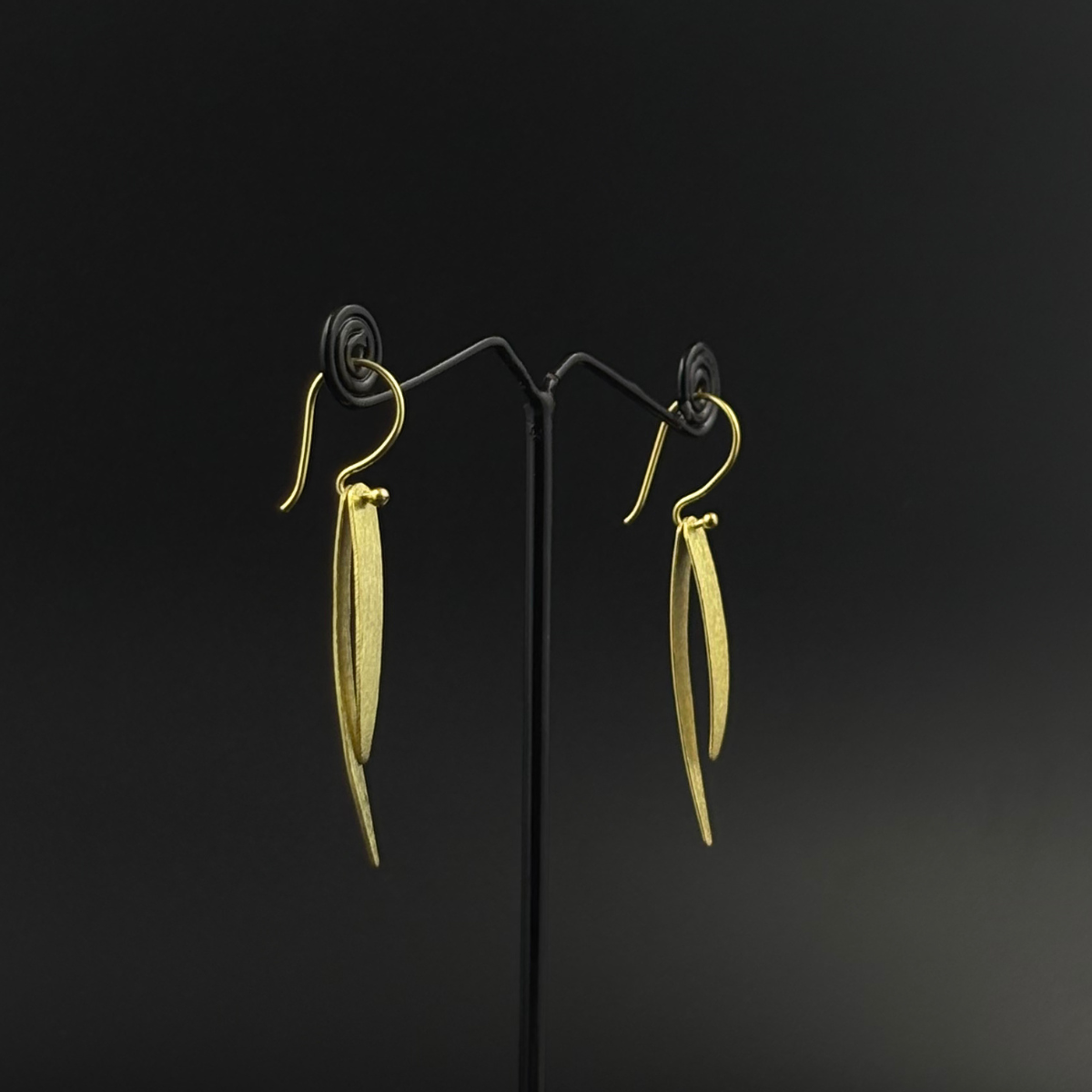 Golden Leaf Drop Earrings | 925 Silver
