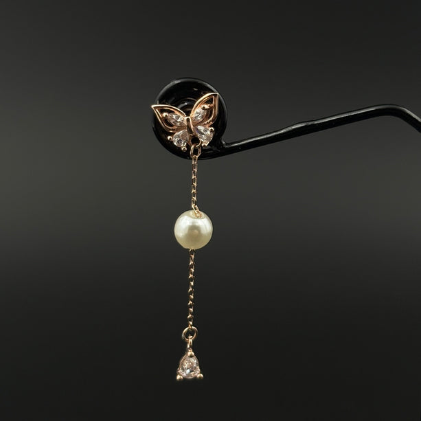 Blush Whisper Rose Drop Earrings | 925 Silver