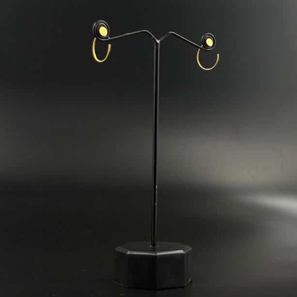 Golden Disc Mini Hoop Earrings | 925 Silver