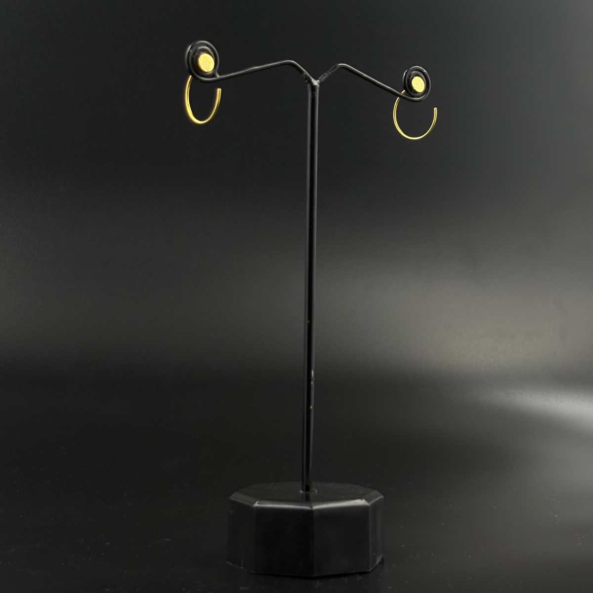 Golden Disc Mini Hoop Earrings | 925 Silver