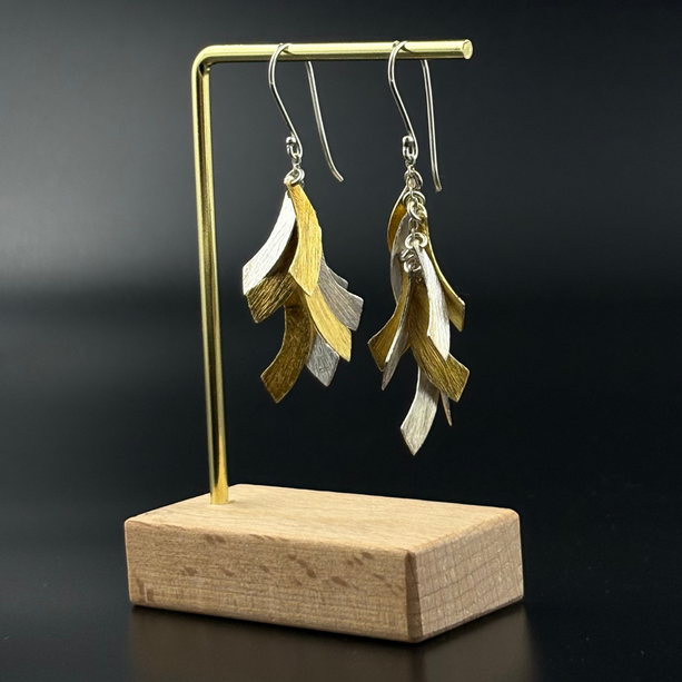 Two-Tone Featherfall Earrings | 925 Silver