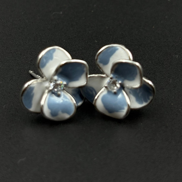 Blue Blossom Whisper Stud Earrings | 925 Silver