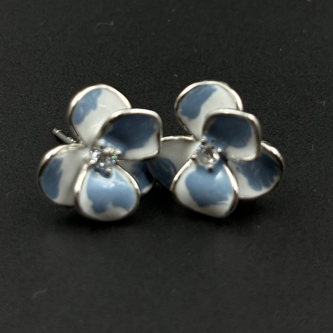 Blue Blossom Whisper Stud Earrings | 925 Silver