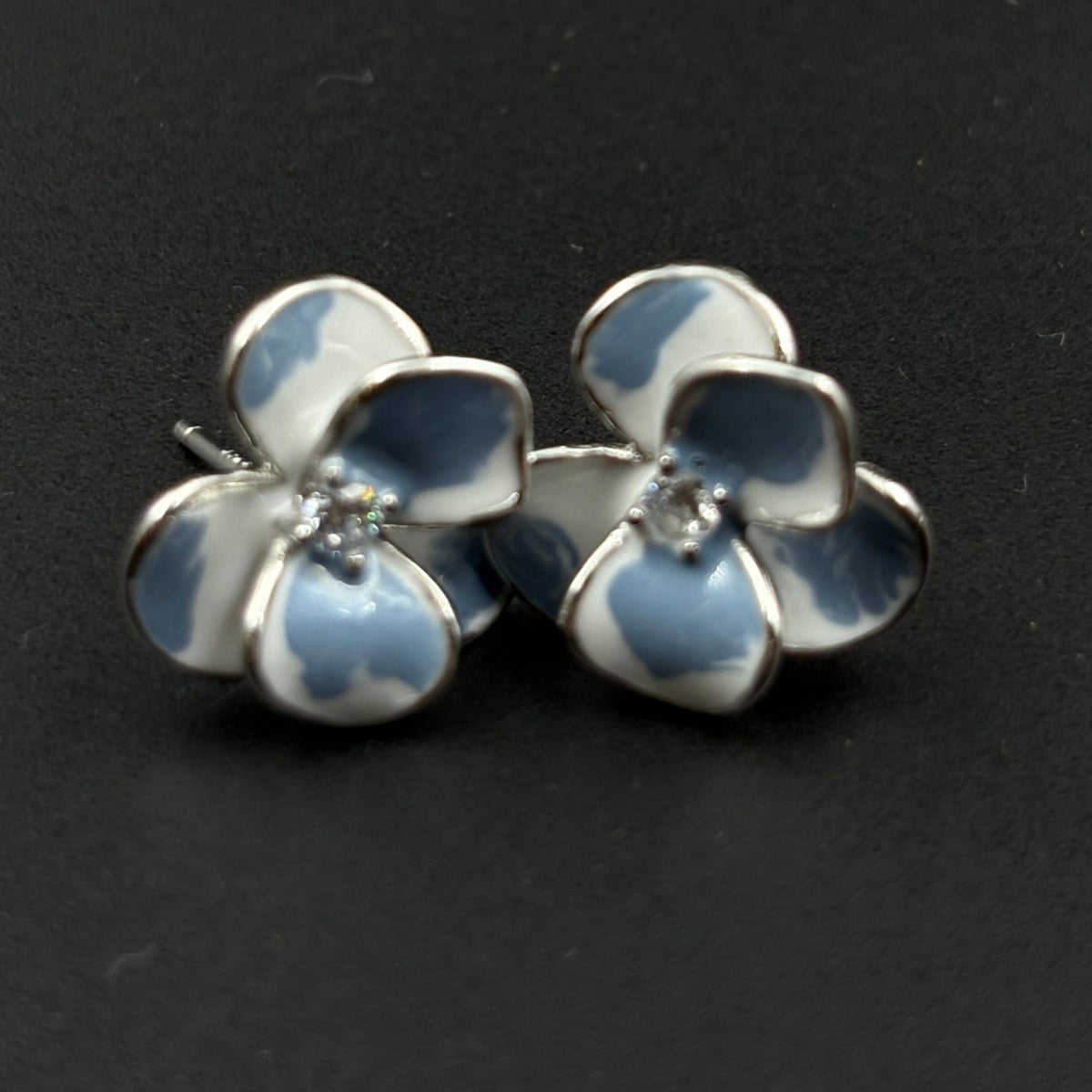 Blue Blossom Whisper Stud Earrings | 925 Silver
